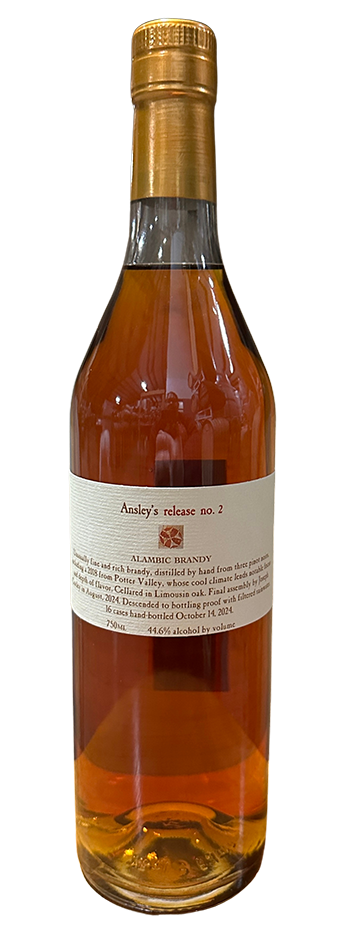 A bottle of Ansley's Alambic Brandy Release No. 2